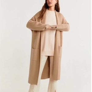 Mango camel sweater coat, cardigan - S/M